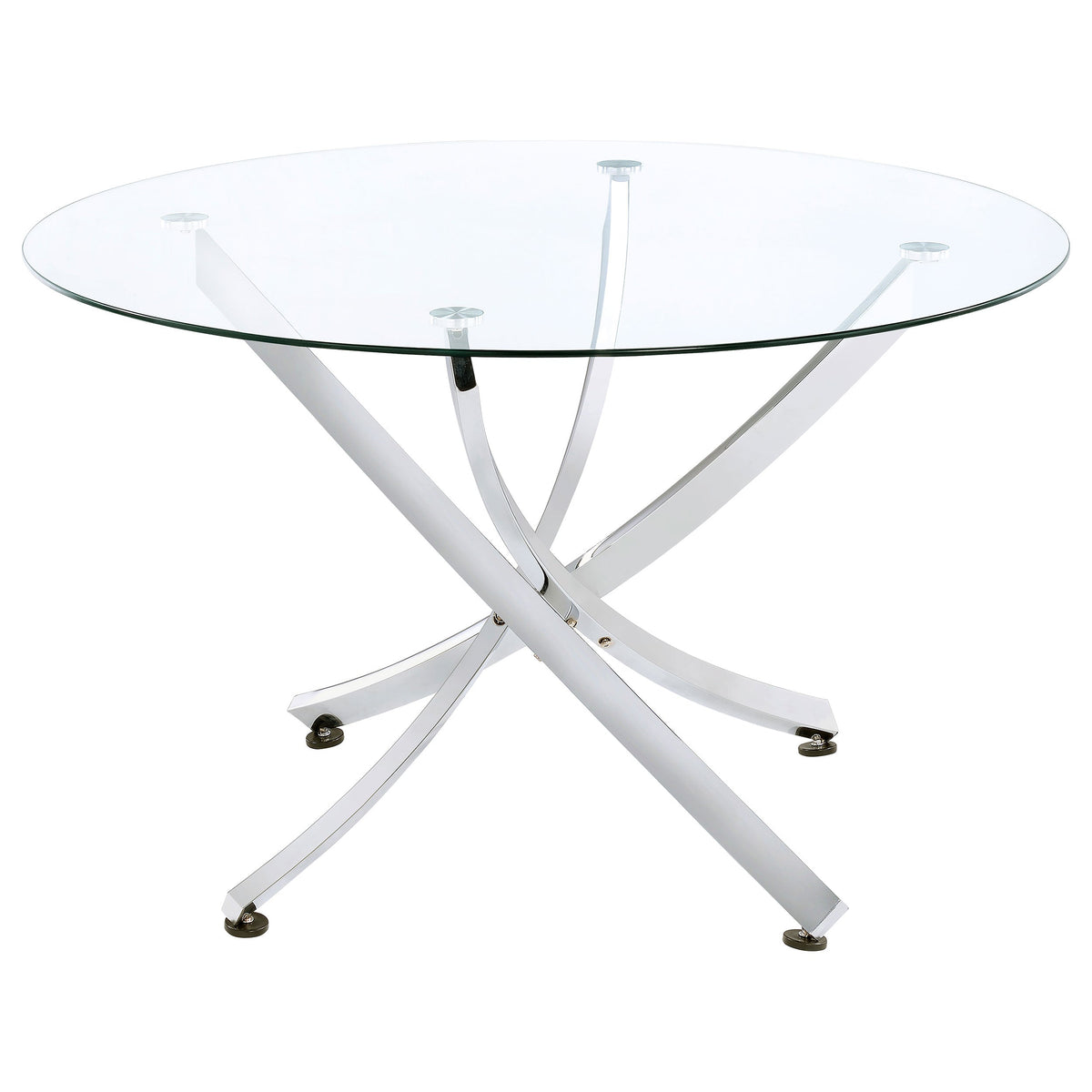Beckham Round 46-inch Glass Top Dining Table