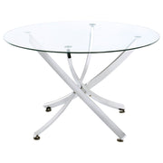 Beckham Round 46-inch Glass Top Dining Table