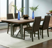 Spring Creek Rectangular Dining Table Set Natural Walnut Chocolate 5-piece