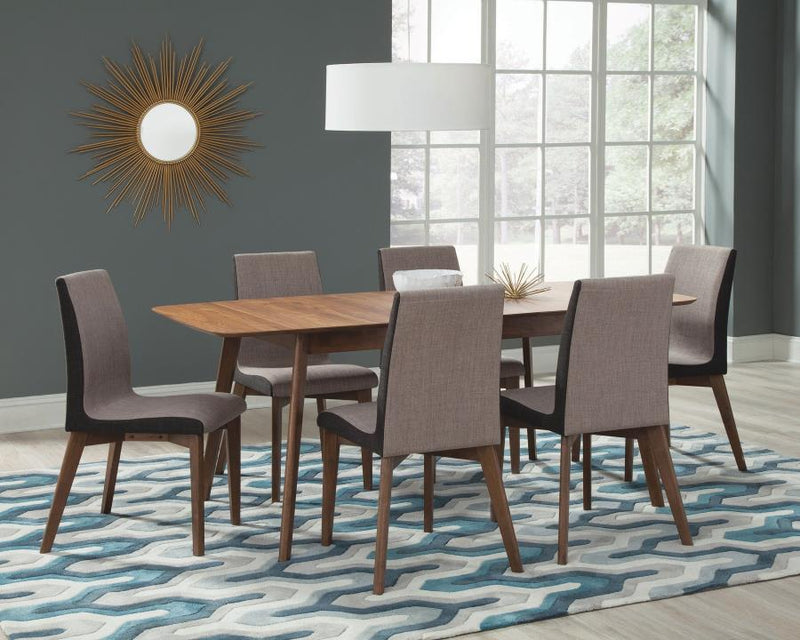 Redbridge Rectangular Dining Set Natural Walnut 7-piece