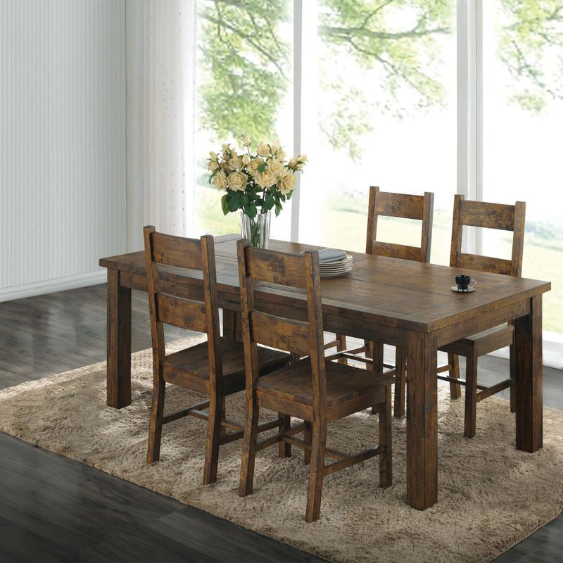 Coleman Rectangular Dining Set Rustic Golden Brown 5-piece