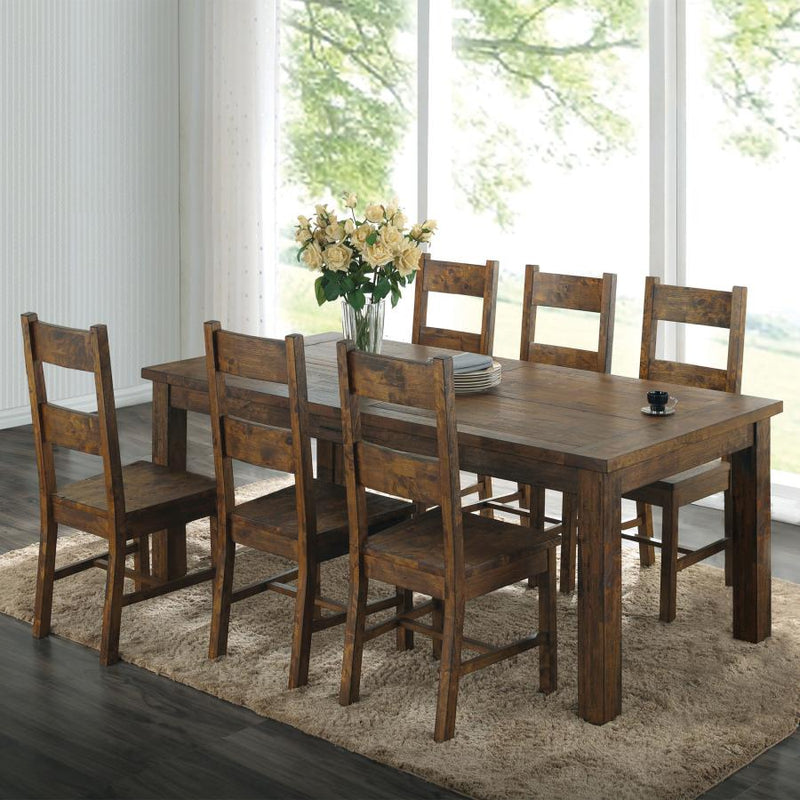 Coleman Rectangular Dining Set Rustic Golden Brown 7-piece