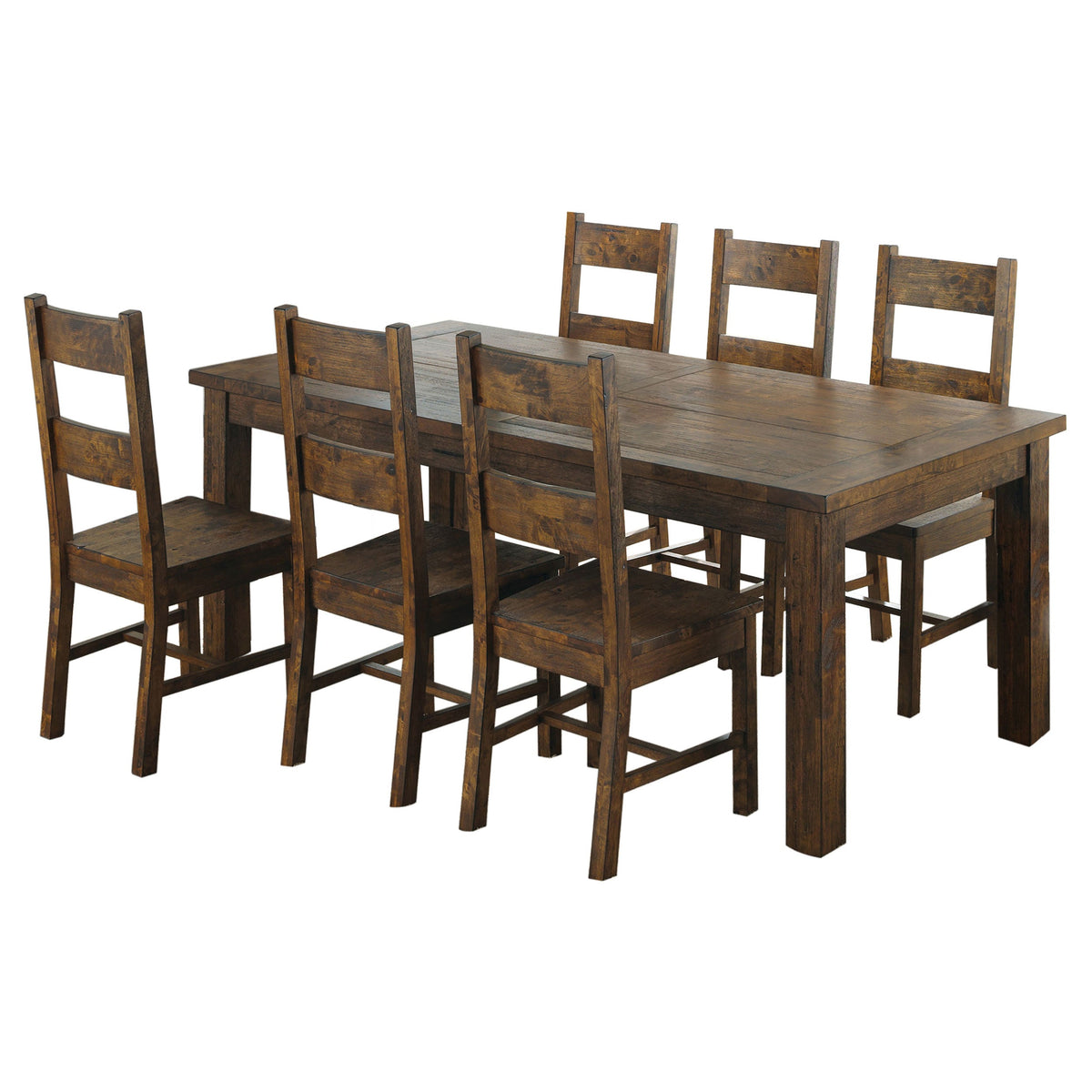 Coleman Rectangular Dining Set Rustic Golden Brown