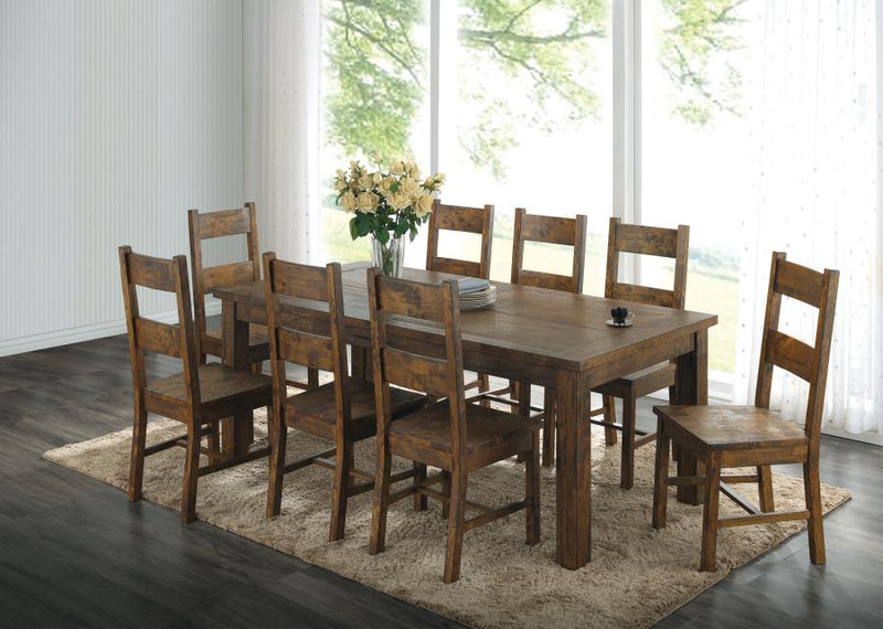 Coleman Rectangular Dining Set Rustic Golden Brown 9-piece