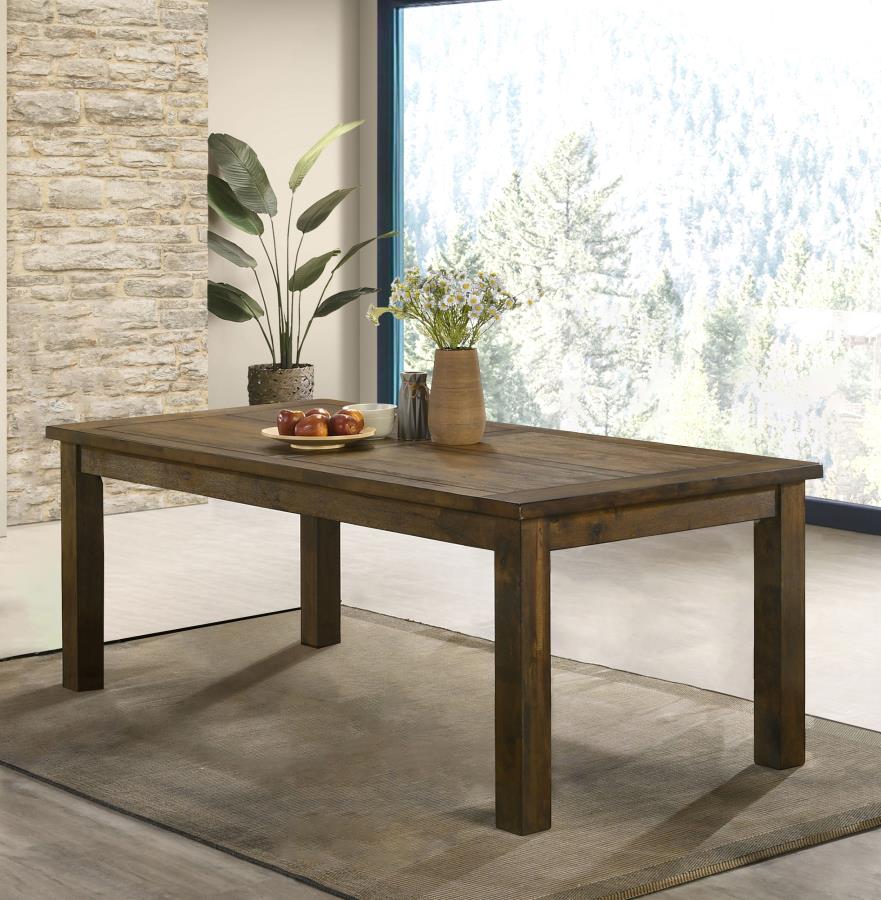 Coleman Rectangular 79-inch Dining Table Rustic Golden Brown Default Title