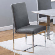 Mackinnon Upholstered Dining Side Chair Grey (Set of 2) Default Title