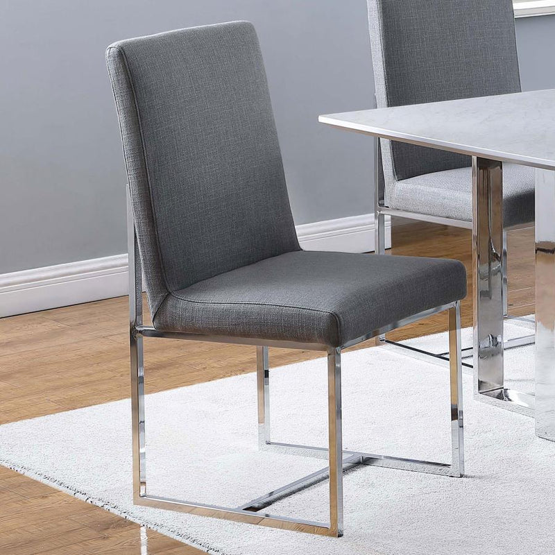 Mackinnon Upholstered Dining Side Chair Grey (Set of 2) Default Title