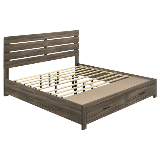 Brantford Wood Eastern King Storage Panel Bed Barrel Oak