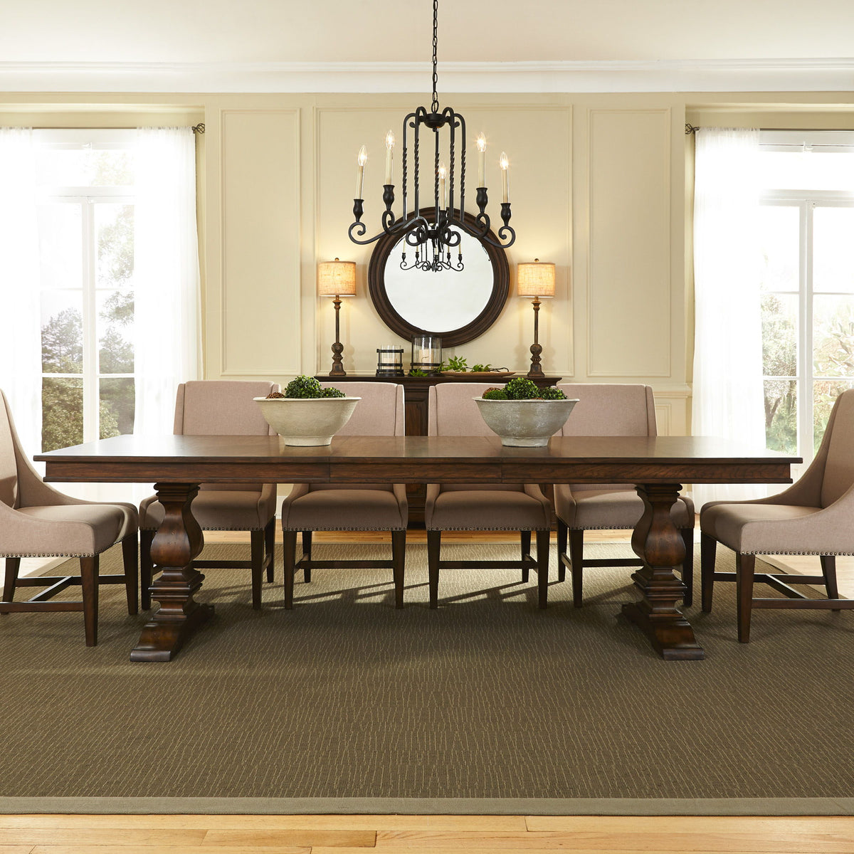 Armand - Trestle Table - Antique Brownstone
