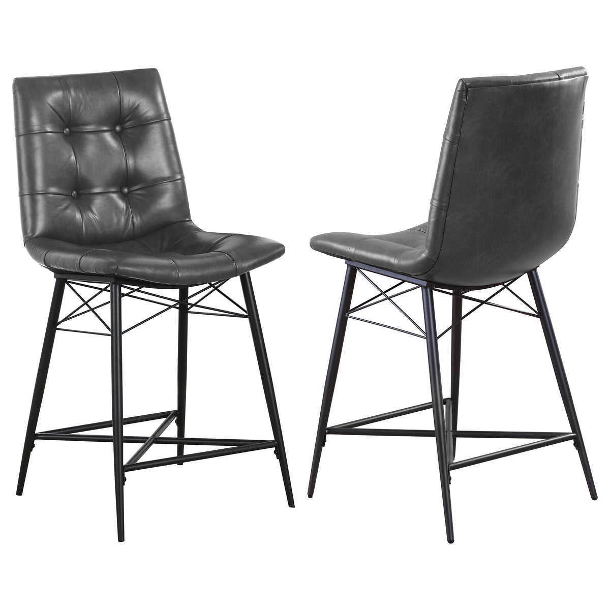 Aiken Upholstered Tufted Counter Chair (Set of 2)
