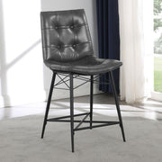 Aiken Upholstered Tufted Counter Chair (Set of 2) Charcoal