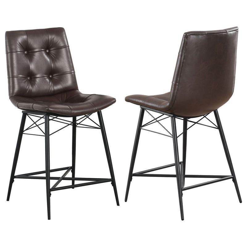 Aiken Upholstered Tufted Counter Chair (Set of 2)