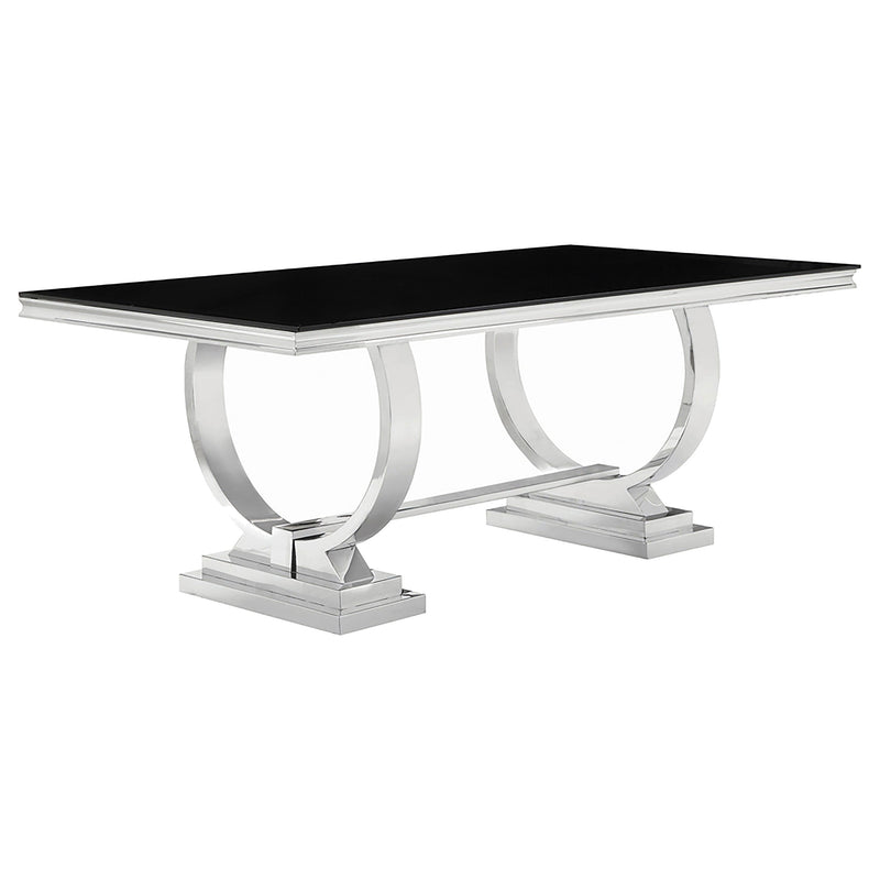 Antoine Rectangular 95-inch Glass Top Dining Table