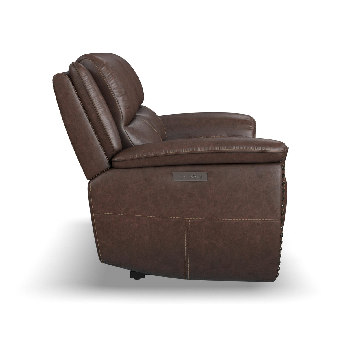 Flexsteel Beau Power Reclining Loveseat with Console & Power Headrests