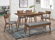 Alfredo Butterfly Leaf Dining Set Natural Walnut 6-piece
