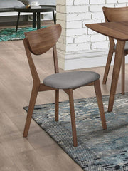 Alfredo Dining Side Chair Grey and Natural Walnut (Set of 2) Default Title