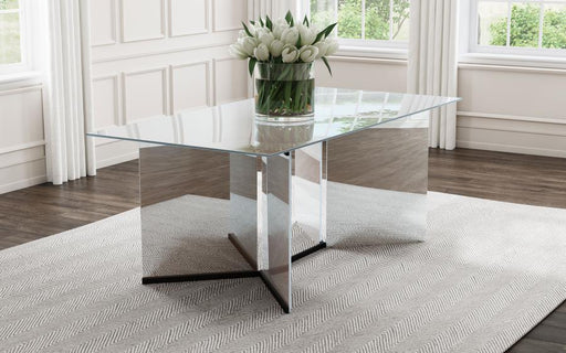 Emery 76-inch Rectangular Mirrored Dining Table Silver Default Title