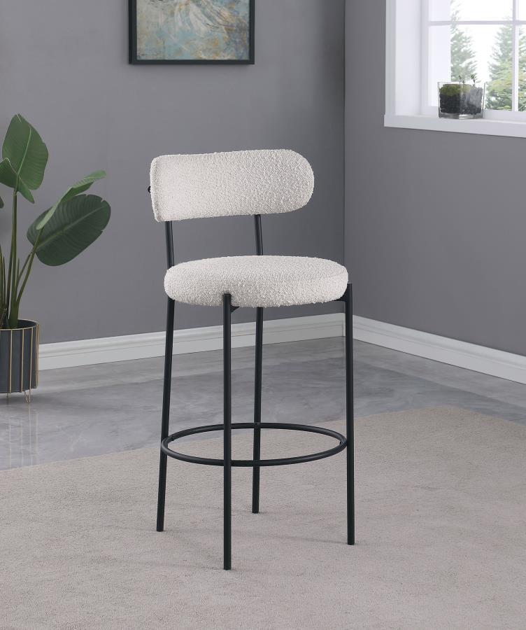 Viola Boucle Upholstered Bar Chair (Set of 2) Cream