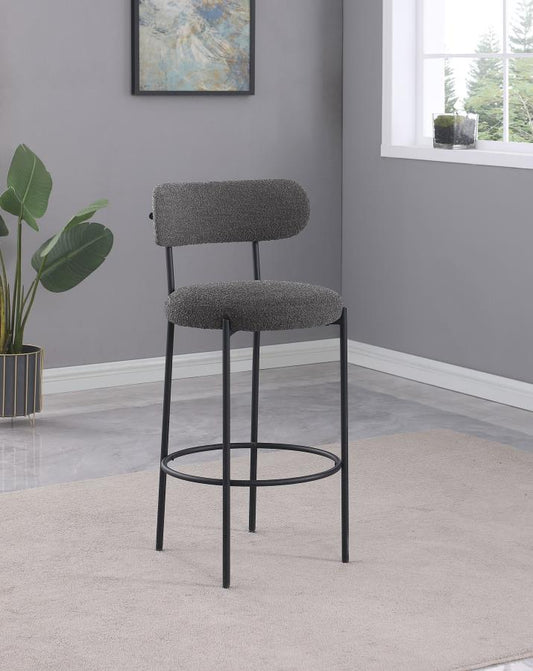 Viola Boucle Upholstered Bar Chair (Set of 2) Grey