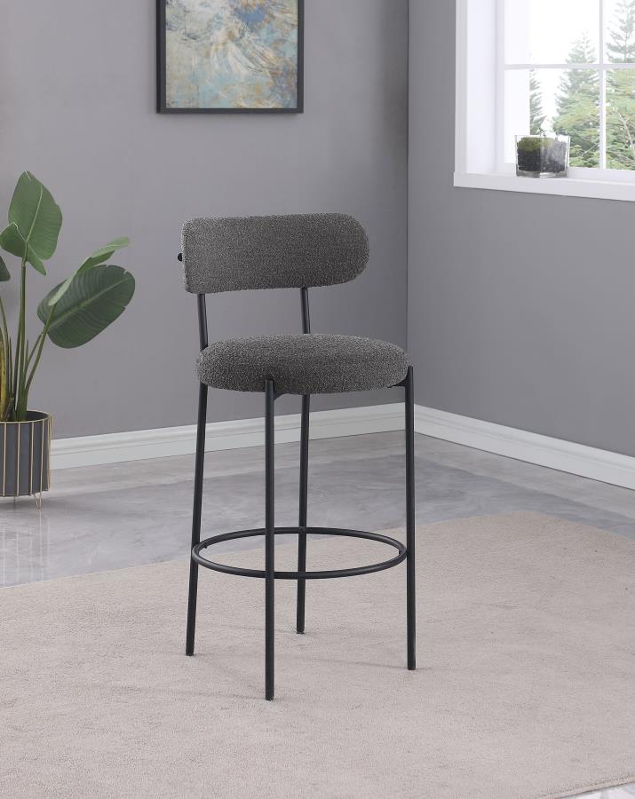 Viola Boucle Upholstered Bar Chair (Set of 2) Grey