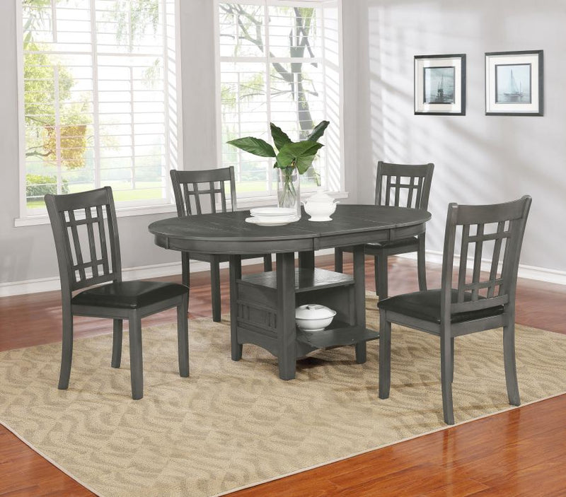 Lavon Oval Extension Leaf Dining Set Medium Medium Grey