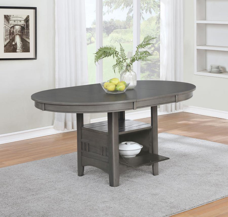 Lavon Oval 60-inch Extension Leaf Dining Table Medium Medium Grey