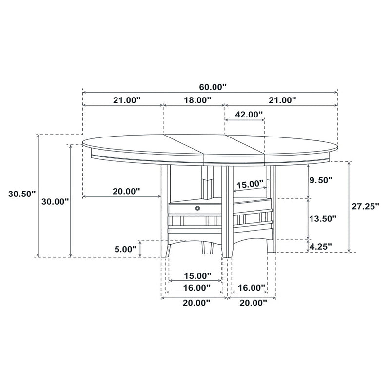 Lavon Oval 60-inch Extension Leaf Dining Table Medium