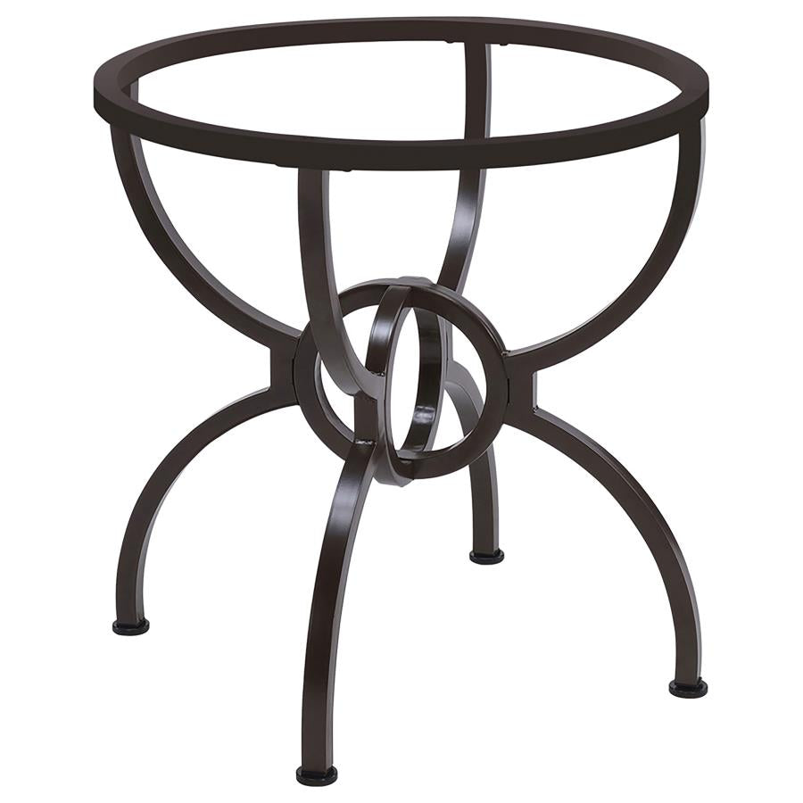 Aviano Round Metal Dining Table Base Gunmetal Default Title
