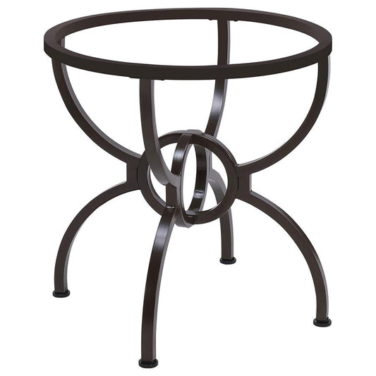 Aviano Round Metal Dining Table Base Gunmetal Default Title