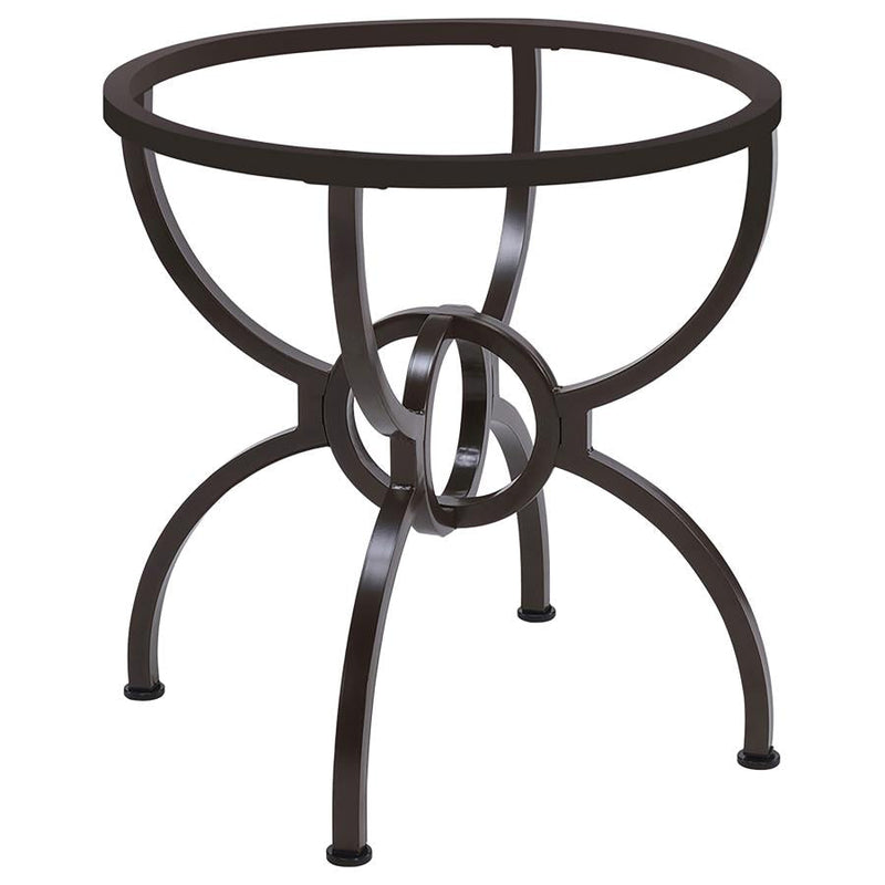 Aviano Round Metal Dining Table Base Gunmetal Default Title