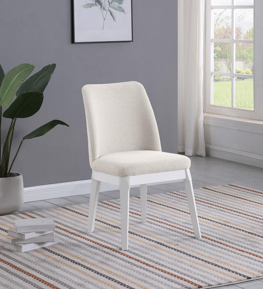 Carissa Upholstered Dining Side Chair (Set of 2) Beige