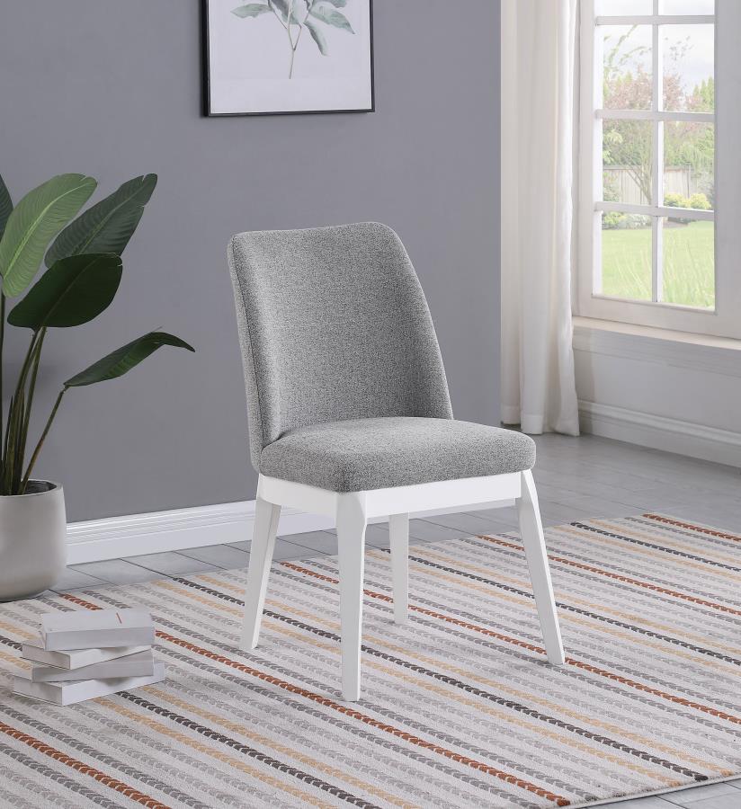 Carissa Upholstered Dining Side Chair (Set of 2) Light Grey