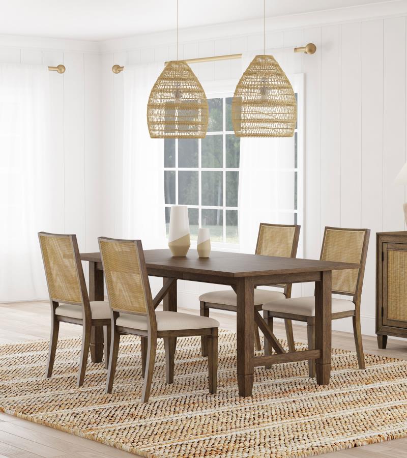 Matisse Rectangular Dining Table Set Light Brown 5-piece