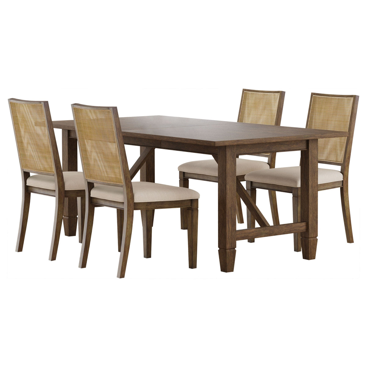 Matisse Rectangular Dining Table Set Light Brown