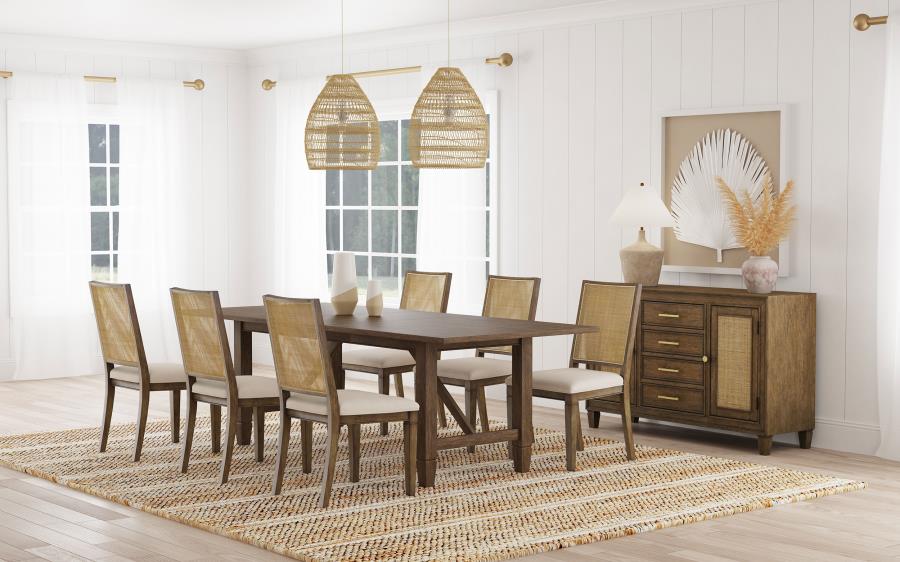 Matisse Rectangular Dining Table Set Light Brown 7-piece