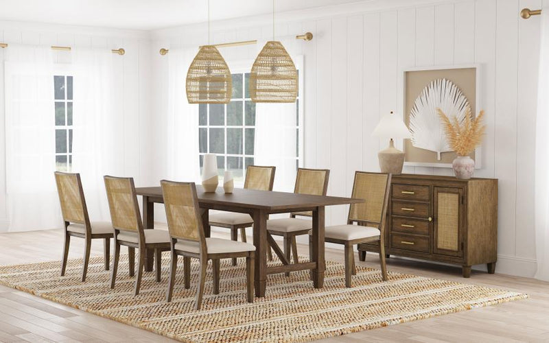 Matisse Rectangular Dining Table Set Light Brown 7-piece