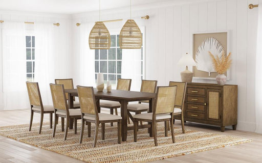 Matisse Rectangular Dining Table Set Light Brown 9-piece
