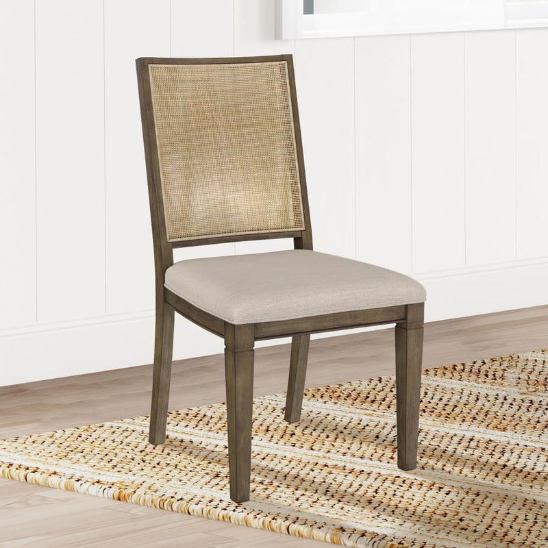 Matisse Woven Rattan Back Dining Side Chair Brown (Set of 2) Default Title