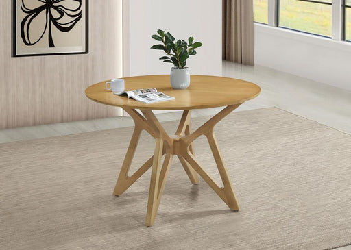 Elowen Round 42-inch Solid Wood Dining Table Light Walnut Default Title