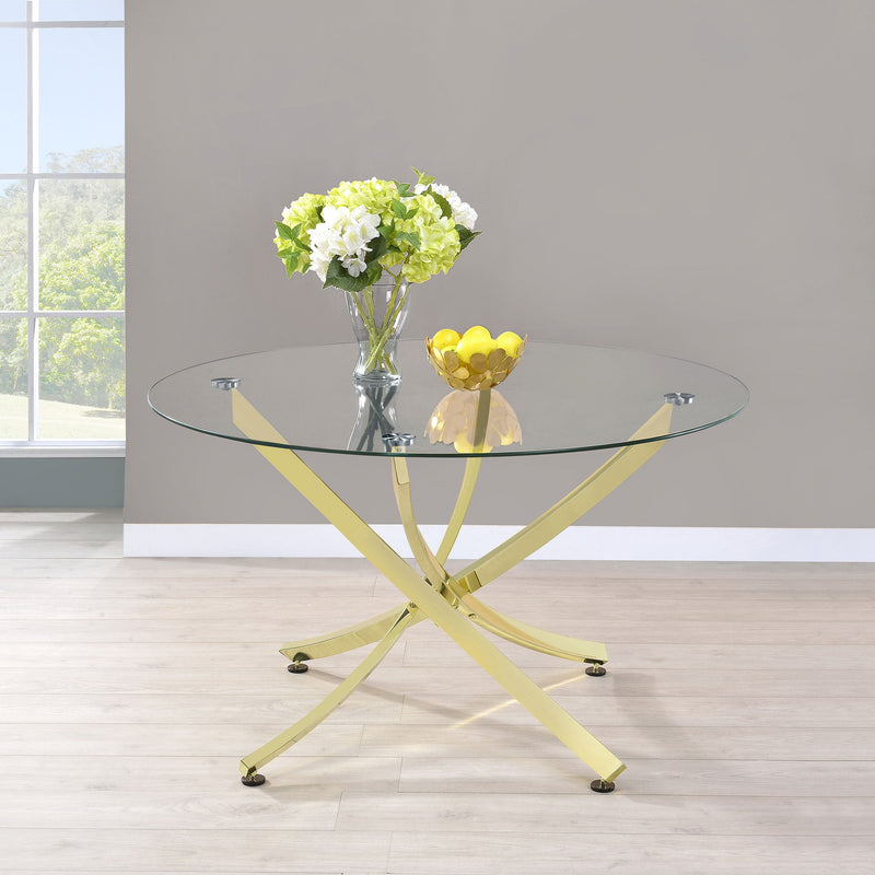 Beckham Round 46-inch Glass Top Dining Table