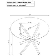 Beckham Round 46-inch Glass Top Dining Table