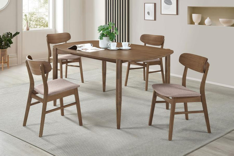 Dortch Oval Solid Wood Dining Set Walnut 5-piece