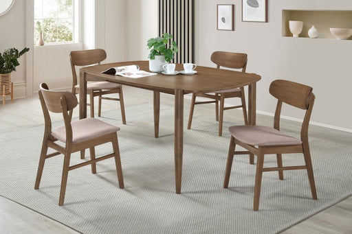 Dortch Oval Solid Wood Dining Set Walnut 5-piece