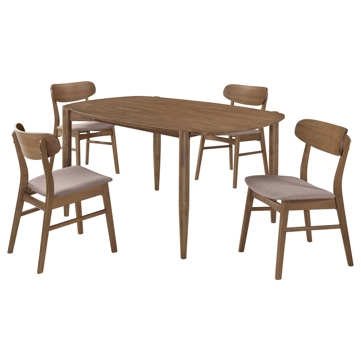 Dortch Oval Solid Wood Dining Set Walnut