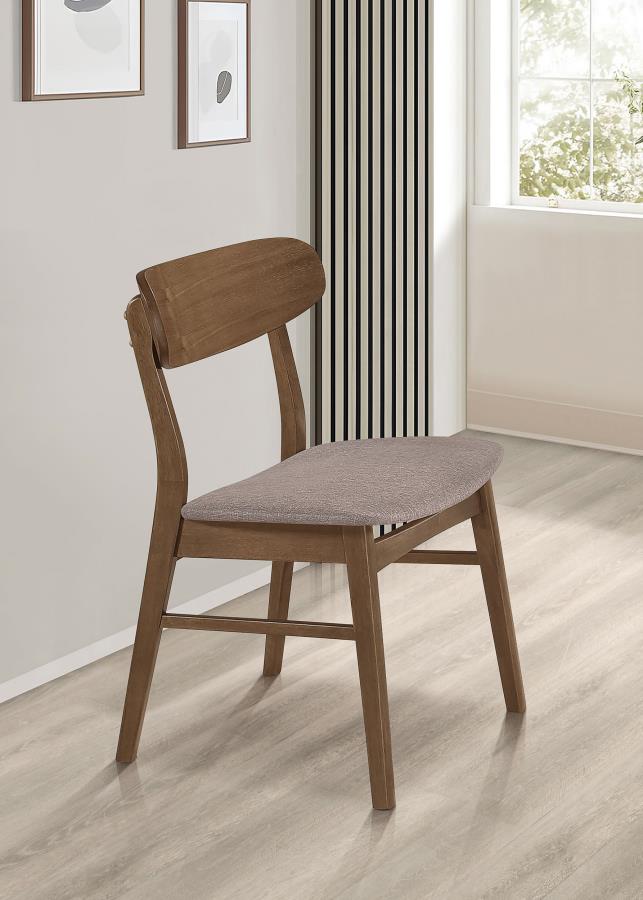 Dortch Dining Side Chair Walnut and Brown (Set of 2) Default Title