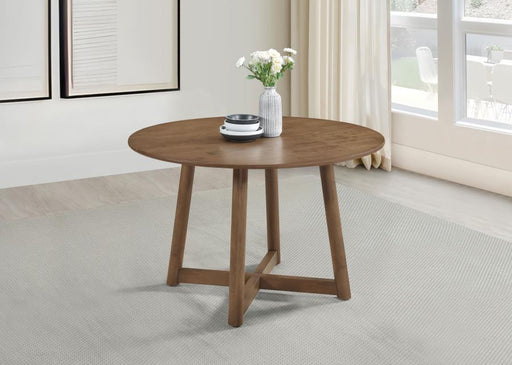 Dinah Round 47-inch Solid Wood Dining Table Walnut Default Title