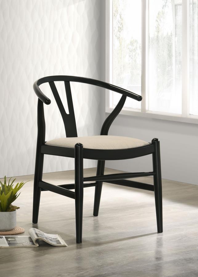 Crestmont Wood Wishbone Dining Side Chair Black (Set of 2) Default Title