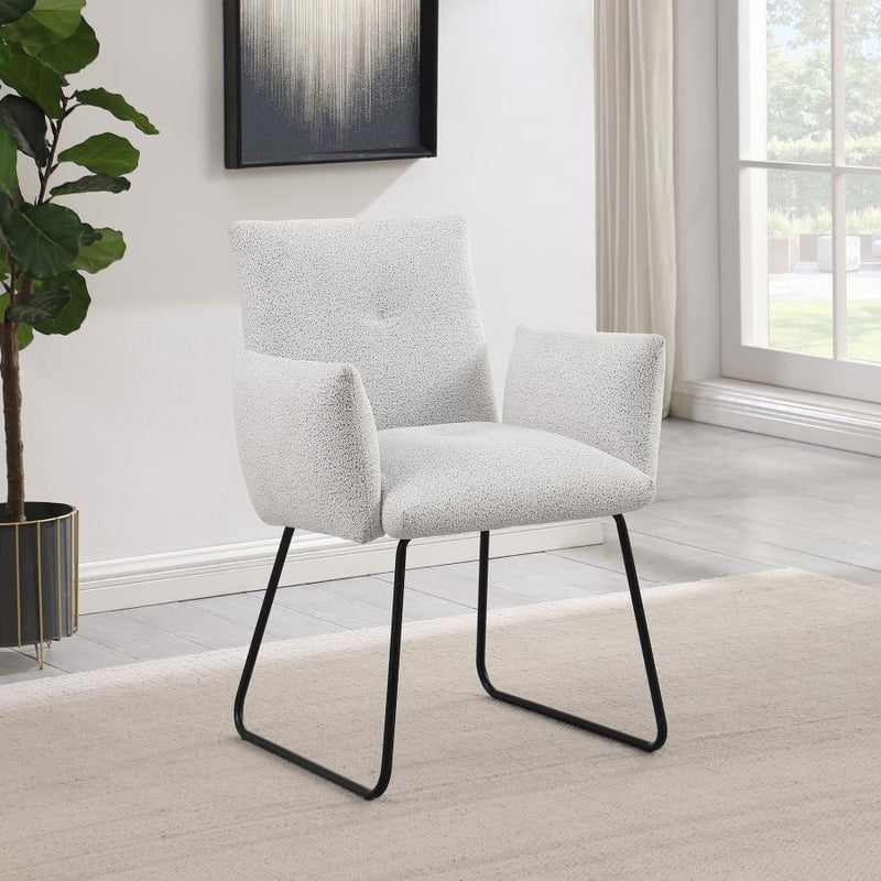 Ackland Upholstered Dining Arm Chair Light Grey (Set of 2) Default Title