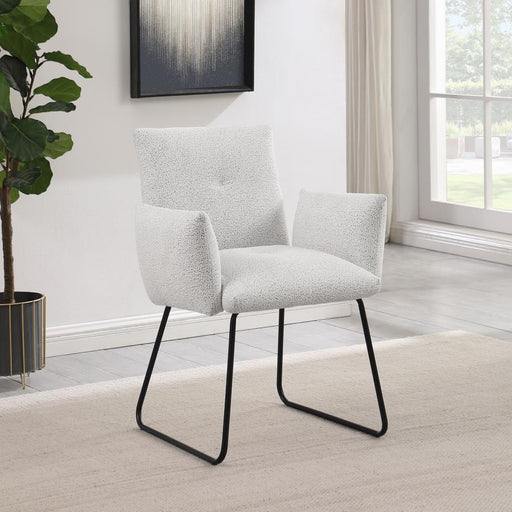 Ackland Upholstered Dining Arm Chair Light Grey (Set of 2) Default Title