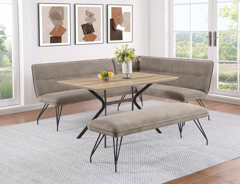 Dodson Fabric Upholstered L-Shaped Nook Dining Bench